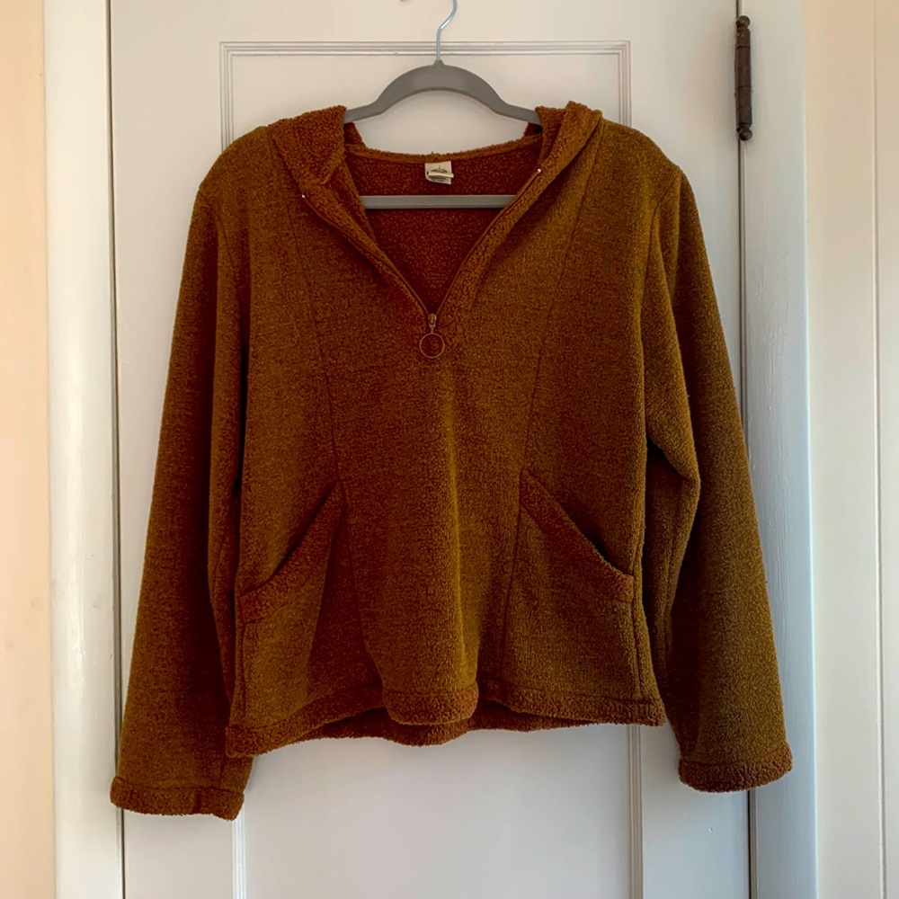 Prana Quarter Zip Hoodie - Rust, Olive Green, Warm Brown, Turmeric - LG